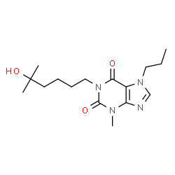 ChemSpider 2D Image | 1-(5-Hydroxy-5-methylhexyl)-3-methyl-7-propyl-3,7-dihydro-1H-purine-2,6-dione | C16H26N4O3