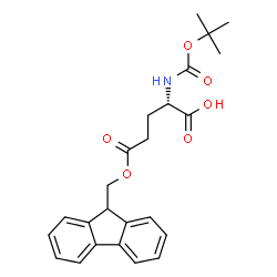 ChemSpider 2D Image | (2S)-5-(9H-Fluoren-9-ylmethoxy)-2-({[(2-methyl-2-propanyl)oxy]carbonyl}amino)-5-oxopentanoic acid | C24H27NO6