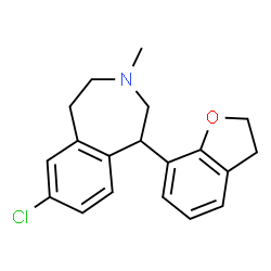 ChemSpider 2D Image | 8-Chloro-5-(2,3-dihydrobenzofuran-7-yl)-3-methyl-2,3,4,5-tetrahydro-1H-3-benzazepine | C19H20ClNO