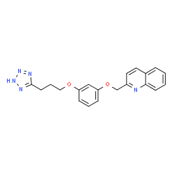 ChemSpider 2D Image | 2-({3-[3-(2H-Tetrazol-5-yl)propoxy]phenoxy}methyl)quinoline | C20H19N5O2