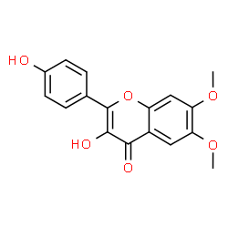 ChemSpider 2D Image | 3-Hydroxy-2-(4-hydroxyphenyl)-6,7-dimethoxy-4H-chromen-4-one | C17H14O6