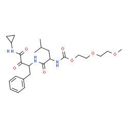 ChemSpider 2D Image | N-[4-(Cyclopropylamino)-3,4-dioxo-1-phenyl-2-butanyl]-N~2~-{[2-(2-methoxyethoxy)ethoxy]carbonyl}leucinamide | C25H37N3O7