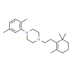 ChemSpider 2D Image | 1-(2,5-Dimethylphenyl)-4-[2-(2,6,6-trimethyl-1-cyclohexen-1-yl)ethyl]piperazine | C23H36N2