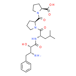 ChemSpider 2D Image | N-[(2S,3R)-3-Amino-2-hydroxy-4-phenylbutanoyl]-L-leucyl-L-prolyl-L-proline | C26H38N4O6