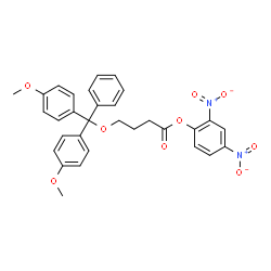 ChemSpider 2D Image | 2,4-Dinitrophenyl 4-[bis(4-methoxyphenyl)(phenyl)methoxy]butanoate | C31H28N2O9