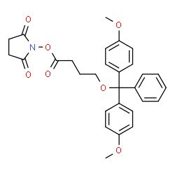 ChemSpider 2D Image | 1-(4-(Bis(4-methoxyphenyl)phenylmethoxy)-1-oxobutoxy)-2,5-pyrrolidinedione | C29H29NO7