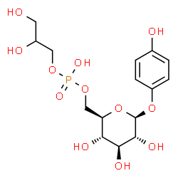 ChemSpider 2D Image | 4-Hydroxyphenyl 6-O-[(2,3-dihydroxypropoxy)(hydroxy)phosphoryl]-beta-D-glucopyranoside | C15H23O12P