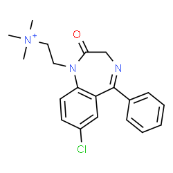 ChemSpider 2D Image | 1H-1,4-Benzodiazepin-1-ethanaminium, 7-chloro-2,3-dihydro-N,N,N-trimethyl-2-oxo-5-phenyl- | C20H23ClN3O