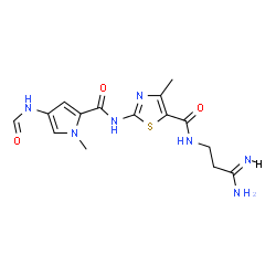 ChemSpider 2D Image | N-[(3Z)-3-Amino-3-iminopropyl]-2-{[(4-formamido-1-methyl-1H-pyrrol-2-yl)carbonyl]amino}-4-methyl-1,3-thiazole-5-carboxamide | C15H19N7O3S