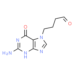ChemSpider 2D Image | 7H-purine-7-butanal, 2-amino-1,6-dihydro-6-oxo- | C9H11N5O2