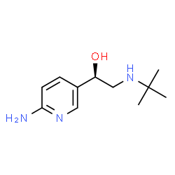 ChemSpider 2D Image | (1R)-1-(6-Amino-3-pyridinyl)-2-[(2-methyl-2-propanyl)amino]ethanol | C11H19N3O