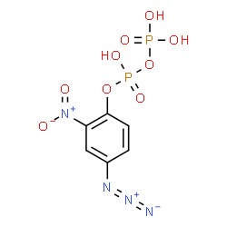 ChemSpider 2D Image | 4-Azido-2-nitrophenyl trihydrogen diphosphate | C6H6N4O9P2