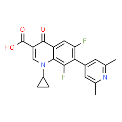 ChemSpider 2D Image | 1-Cyclopropyl-7-(2,6-dimethyl-4-pyridinyl)-6,8-difluoro-4-oxo-1,4-dihydro-3-quinolinecarboxylic acid | C20H16F2N2O3