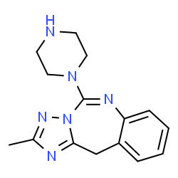 ChemSpider 2D Image | 2-Methyl-5-piperazinyl-11H-(1,2,4)triazolo(1,5-C)(1,3)benzodiazepine | C15H18N6