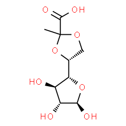 ChemSpider 2D Image | 5,6-O-(1-Carboxyethylidene)-beta-D-galactofuranose | C9H14O8