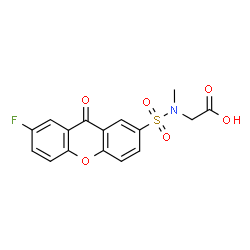 ChemSpider 2D Image | N-[(7-Fluoro-9-oxo-9H-xanthen-2-yl)sulfonyl]-N-methylglycine | C16H12FNO6S