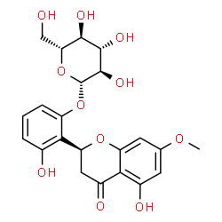 ChemSpider 2D Image | 3-Hydroxy-2-[(2S)-5-hydroxy-7-methoxy-4-oxo-3,4-dihydro-2H-chromen-2-yl]phenyl beta-D-glucopyranoside | C22H24O11