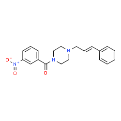 ChemSpider 2D Image | (3-Nitrophenyl){4-[(2E)-3-phenyl-2-propen-1-yl]-1-piperazinyl}methanone | C20H21N3O3