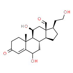 ChemSpider 2D Image | (11beta)-6,11,21-Trihydroxy-3-oxopregn-4-en-18-al | C21H30O5