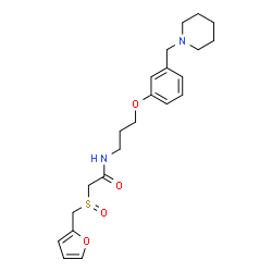 ChemSpider 2D Image | 2-[(2-Furylmethyl)sulfinyl]-N-{3-[3-(1-piperidinylmethyl)phenoxy]propyl}acetamide | C22H30N2O4S
