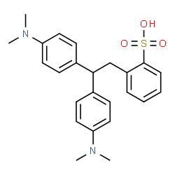 ChemSpider 2D Image | 2-{2,2-Bis[4-(dimethylamino)phenyl]ethyl}benzenesulfonic acid | C24H28N2O3S