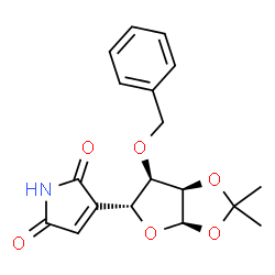 ChemSpider 2D Image | 3-[(3aR,5R,6R,6aR)-6-(Benzyloxy)-2,2-dimethyltetrahydrofuro[2,3-d][1,3]dioxol-5-yl]-1H-pyrrole-2,5-dione | C18H19NO6
