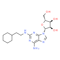 ChemSpider 2D Image | 2-[(2-Cyclohexylethyl)amino]adenosine | C18H28N6O4