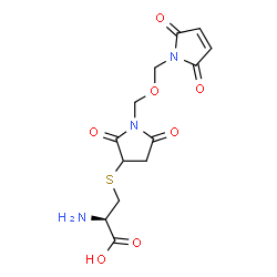 ChemSpider 2D Image | S-(1-{[(2,5-Dioxo-2,5-dihydro-1H-pyrrol-1-yl)methoxy]methyl}-2,5-dioxo-3-pyrrolidinyl)-L-cysteine | C13H15N3O7S