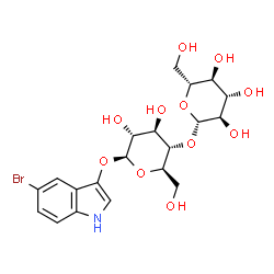 ChemSpider 2D Image | 5-Bromo-1H-indol-3-yl 4-O-beta-D-glucopyranosyl-beta-D-glucopyranoside | C20H26BrNO11