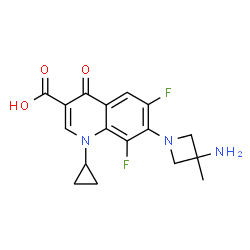 ChemSpider 2D Image | 7-(3-Amino-3-methyl-1-azetidinyl)-1-cyclopropyl-6,8-difluoro-4-oxo-1,4-dihydro-3-quinolinecarboxylic acid | C17H17F2N3O3