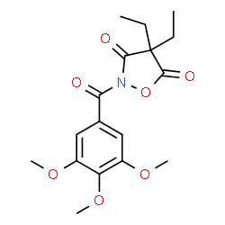 ChemSpider 2D Image | 4,4-Diethyl-2-(3,4,5-trimethoxybenzoyl)-3,5-isoxazolidinedione | C17H21NO7