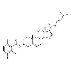 ChemSpider 2D Image | (8xi,9xi,14xi)-Cholest-5-en-3-yl 3-iodo-2,6-dimethylbenzoate | C36H53IO2
