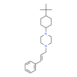 ChemSpider 2D Image | 1-[4-(2-Methyl-2-propanyl)cyclohexyl]-4-[(2E)-3-phenyl-2-propen-1-yl]piperazine | C23H36N2