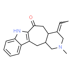 ChemSpider 2D Image | (8Z)-8-Ethylidene-10-methyl-7,7a,8,9,10,11,11a,12-octahydropyrido[3',4':4,5]cyclohepta[1,2-b]indol-6(5H)-one | C19H22N2O