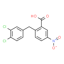 ChemSpider 2D Image | 2-(3,4-Dichlorobenzyl)-5-nitrobenzoic acid | C14H9Cl2NO4