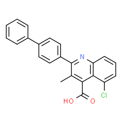 ChemSpider 2D Image | 2-(4-Biphenylyl)-5-chloro-3-methyl-4-quinolinecarboxylic acid | C23H16ClNO2