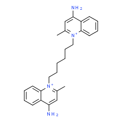 ChemSpider 2D Image | 1,1'-Hexane-1,6-diylbis(4-amino-2-methylquinolinium) | C26H32N4