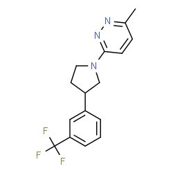 ChemSpider 2D Image | 3-Methyl-6-(3-(3-(trifluoromethyl)phenyl)-1-pyrrolidinyl)pyridazine | C16H16F3N3