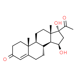 ChemSpider 2D Image | 15beta,17alpha-Dihydroxy-4-pregnen-3,20-dione | C21H30O4