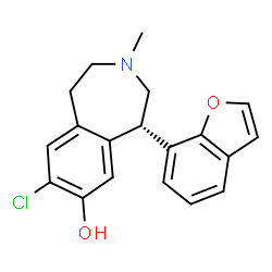 ChemSpider 2D Image | (5S)-5-(7-benzofuranyl)-8-chloro-3-methyl-1,2,4,5-tetrahydro-3-benzazepin-7-ol | C19H18ClNO2
