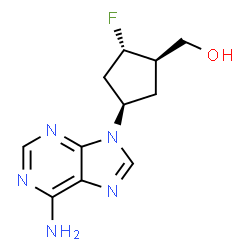ChemSpider 2D Image | [(1R,2S,4R)-4-(6-Amino-9H-purin-9-yl)-2-fluorocyclopentyl]methanol | C11H14FN5O