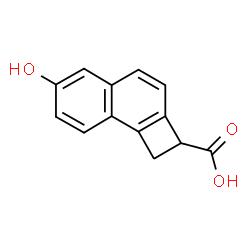 ChemSpider 2D Image | 6-Hydroxy-1,2-dihydrocyclobuta[a]naphthalene-2-carboxylic acid | C13H10O3