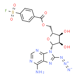 ChemSpider 2D Image | 8-Azido-5'-O-[4-(fluorosulfonyl)benzoyl]adenosine | C17H15FN8O7S