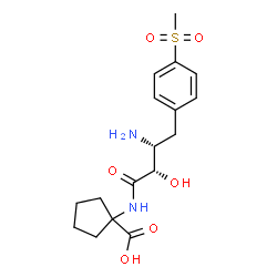 ChemSpider 2D Image | 1-({(2S,3R)-3-Amino-2-hydroxy-4-[4-(methylsulfonyl)phenyl]butanoyl}amino)cyclopentanecarboxylic acid | C17H24N2O6S