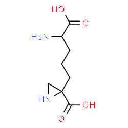 ChemSpider 2D Image | 2-(4-Amino-4-carboxybutyl)-2-aziridinecarboxylic acid | C8H14N2O4