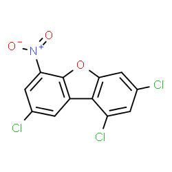 ChemSpider 2D Image | 1,3,8-Trichloro-6-nitro-dibenzofuran | C12H4Cl3NO3