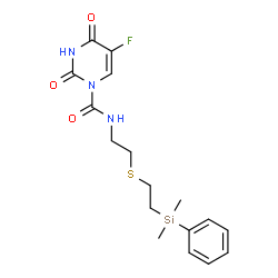 ChemSpider 2D Image | N-[2-({2-[Dimethyl(phenyl)silyl]ethyl}sulfanyl)ethyl]-5-fluoro-2,4-dioxo-3,4-dihydro-1(2H)-pyrimidinecarboxamide | C17H22FN3O3SSi
