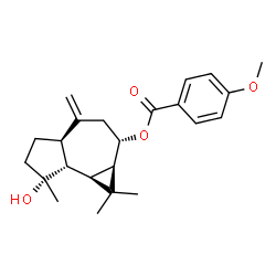 ChemSpider 2D Image | (1aR,2S,4aR,7R,7aR,7bR)-7-Hydroxy-1,1,7-trimethyl-4-methylenedecahydro-1H-cyclopropa[e]azulen-2-yl 4-methoxybenzoate | C23H30O4