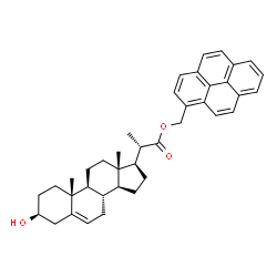 ChemSpider 2D Image | Pregn-5-ene-20-carboxylic acid, 3-hydroxy-, 1-pyrenylmethyl ester, (3beta,20S)- | C39H44O3