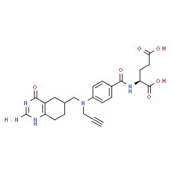 ChemSpider 2D Image | N-(4-{[(2-Amino-4-oxo-1,4,5,6,7,8-hexahydro-6-quinazolinyl)methyl](2-propyn-1-yl)amino}benzoyl)-L-glutamic acid | C24H27N5O6